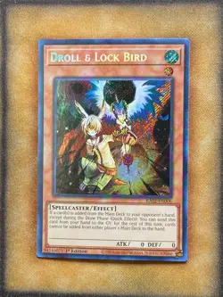 Yugioh Droll & Lock Bird RA02-EN006 Secret Rare 1st Ed NM - Image 1