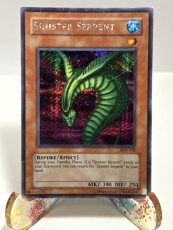 YuGiOh! Sinister Serpent SDD-002 Unlimited Secret Prismatic Rare Damaged - Image 1