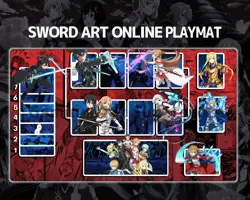 One Piece Card SAO Union Arena - Red mat Gaming Desk Playmat mat - Image 1