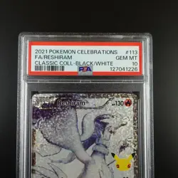 PSA 10 Reshiram 113 Pokemon Celebrations Classic Collection Holo Graded Card - Image 2