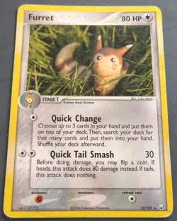 Furret 22/109 Team Rocket Returns Rare Pokemon Trading Card Game 2004 Vintage - Image 1