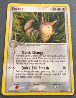 Furret 22/109 Team Rocket Returns Rare Pokemon Trading Card Game 2004 Vintage - Image 5