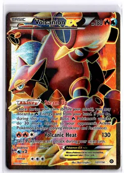 Volcanion EX 107/114 Steam Siege Full Art Holo Pokemon Card LP - Image 1