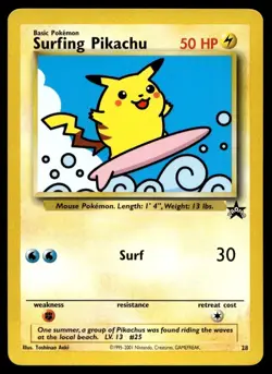 2001 Promos - Wizards Black Star Surfing Pikachu Basic/Promo #28 - Image 1