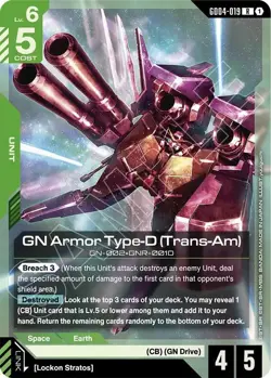 Gundam Card Game GN Armor Type-D (Trans-Am) Rare Phantom Aria GD04-019 - Image 1