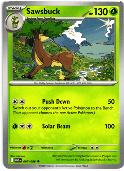 Sawsbuck 7/86 - Uncommon - Pokemon TCG White Flare - Image 1