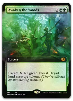 Awaken the Woods (Extended Art) #344 (Foil) (NM) Brothers' War BRO Magic MTG - Image 1
