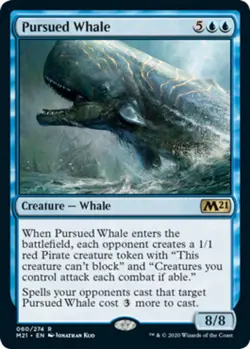 Pursued Whale - Foil ~ Moderately Played Core Set 2021 M21 MTG Magic UltimateMTG - Image 1