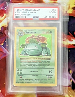 1999 Pokemon Game #15 Venusaur Holo Shadowless PSA 2 GOOD - Image 1