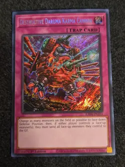 Yugioh Destructive Daruma Karma Cannon RA04-EN103 Secret Rare 1st Ed NM - Image 1