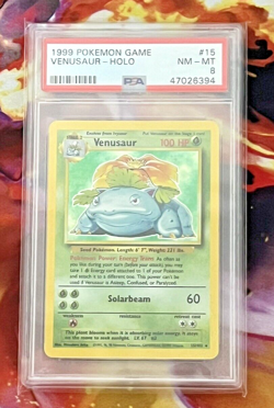 1999 Pokemon Base Set Venusaur 15/102 Holo Foil Rare PSA 8 NM WOTC Vintage - Image 1