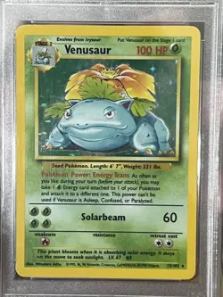 1999 Pokemon Base Set Venusaur 15/102 Holo Foil Rare PSA 8 NM WOTC Vintage - Image 2