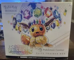 Prismatic Evolutions Pokemon Center Exclusive Elite Trainer Box SEALED W/TEAR - Image 1
