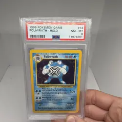 PSA 8 NM-MT Poliwrath 13/102 Base Set Pokemon Card WOTC Vintage Rare Holo 1999 - Image 1