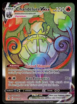 Pokemon Card - Chandelure VMAX Fusion Strike 265/264 Rainbow Rare - Image 1