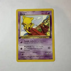 Abra 1st Edition Team Rocket Pokemon Card 49/82 Common TCG 2000 WOTC - Image 1