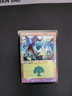 1x Forest (411) - Foil - Retro Frame MTG Dominaria Remastered NM Magic Foil - Image 1