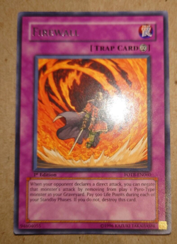 YUGIOH FIREWALL RARE FOTB-EN060 1ST EDITION RARE - Image 1