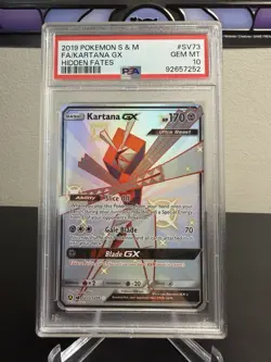 Pokemon Kartana SV73/SV94 GX Full Art Hidden Fates Ultra Rare PSA 10 - Image 2