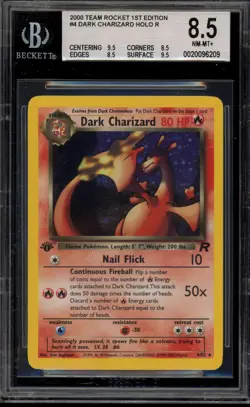 Pokemon Dark Charizard Team Rocket 1st Edition Holo Rare #4 BGS 8.5 - Image 1