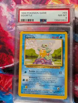 1999 POKEMON GAME 63 SQUIRTLE | PSA 8 - Image 1