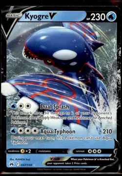 Pokemon TCG - Kyogre V Ultra Rare Crown Zenith 037/159 NM - Image 1