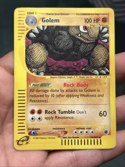 Pokemon TCG Golem 014/165 Expedition Base Set 2002 Holo Rare - HP+(Tiny Crease) - Image 1