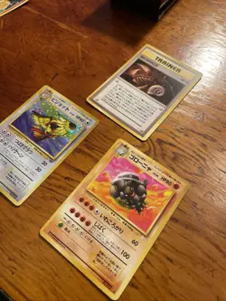 Japanese Pokemon Card Lot Pidgeot No. 018 Golem No. 076 And Trainer Fossil - Image 3