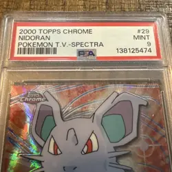 2000 TOPPS CHROME POKEMON T.V. SPECTRA #32 NIDORAN PSA 9 - Image 4