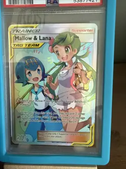 2019 POKEMON SUN & MOON COSMIC ECLIPSE #231 FULL ART/MALLOW & LANA PSA 10 - Image 2