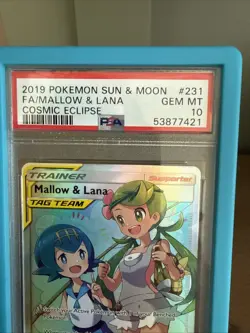 2019 POKEMON SUN & MOON COSMIC ECLIPSE #231 FULL ART/MALLOW & LANA PSA 10 - Image 3