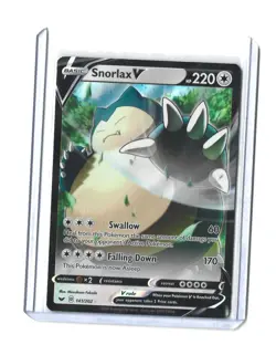 TCG Pokemon Snorlax V 141/202 Ultra Rare Sword & Shield Base Set HP 220 - Image 1