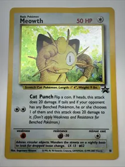Meowth 10/53 Black WOTC Star Promo Holo Gameboy Exclusive Pokemon TCG - Image 1