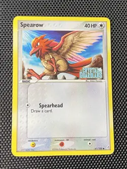 Spearow 61/100 Pokemon Crystal Guardians Stamped Reverse Holo - Image 1