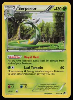 Serperior 8/113 Holo Rare Legendary Treasures Pokemon NM - Image 1
