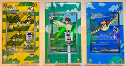 Pokemon Pidgey Set Of 3 – Custom Magnetic Extended Art Slabs - Obsidian Flames - Image 1