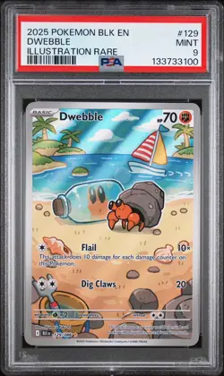 PSA 9 - 2025 Dwebble 129/086 Sv: Black Bolt Holo Pokemon - Image 1
