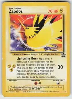 Zapdos 23 Promo Wizards Black Star Promos Pokemon Heavily Played - Image 1