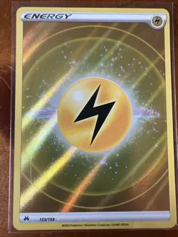 Pokemon TCG Electric Lightening Energy 155/159 Textured Holo Crown Zenith NM/M - Image 1