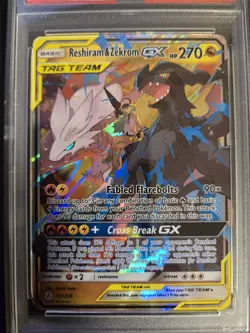 2019 Pokemon Cosmic Eclipse Reshiram & Zekrom GX 157 PSA 9 MINT - Image 2