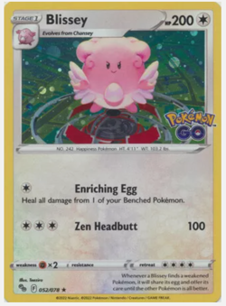 Blissey 052/078 - Cosmos Holo Promo NM, English Pokemon Pokemon GO - Image 1