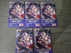 5x One Piece OP14 THE AZURE SEA’S SEVEN Blister Sleeved Packs Sealed - Image 1