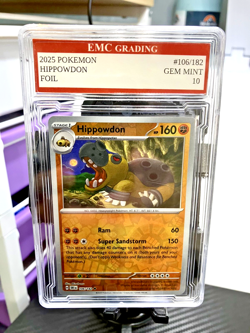 HIPPOWDON 2025 Holo #106/182 Pokemon Card GRADED 10 TCG CCG - Image 1
