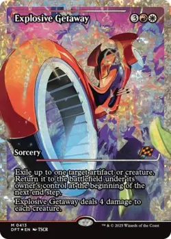 Explosive Getaway (Showcase) (Fracture Foil) -Foil Near Mint MTG Aetherdrift - Image 1