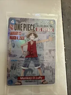One Piece Monkey D. Luffy US Voyage College Basketball Card Rutgers 1/27 IN HAND - Image 1