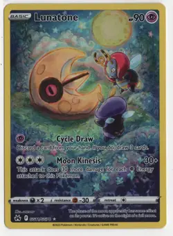 2023 Lunatone GG11/GG70 Crown Zenith Full Art Holo ANIME POKEMON CARD ~K11 - Image 1