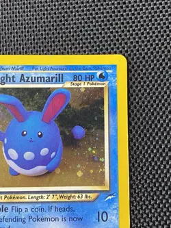 Pokemon TCG Light Azumarill Holo Rare Unlimited Card 13/105 Neo Destiny MP - Image 3
