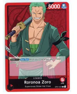Roronoa Zoro - OP01-001 L - Leader Card - Romance Dawn - One Piece CCG - Image 1