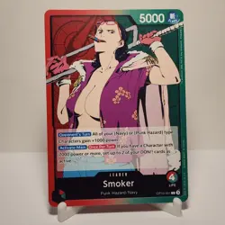 Smoker L OP10-001 Royal Blood One Piece Card Game CCG English NM Green/Red - Image 1