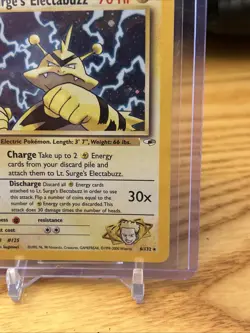 Pokemon TCG Lt. Surge's Electabuzz Gym Heroes Holographic Card No. 125 - Image 5